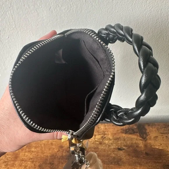 House of Harlow 1960 Black Mini Bag Wristlet w/ Plush Croissant Eiffel Tower NWT - Picture 6 of 6